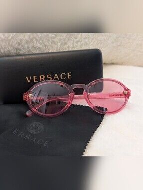 Like New Versace VE 4352 Pink Round Women's Sunglasses